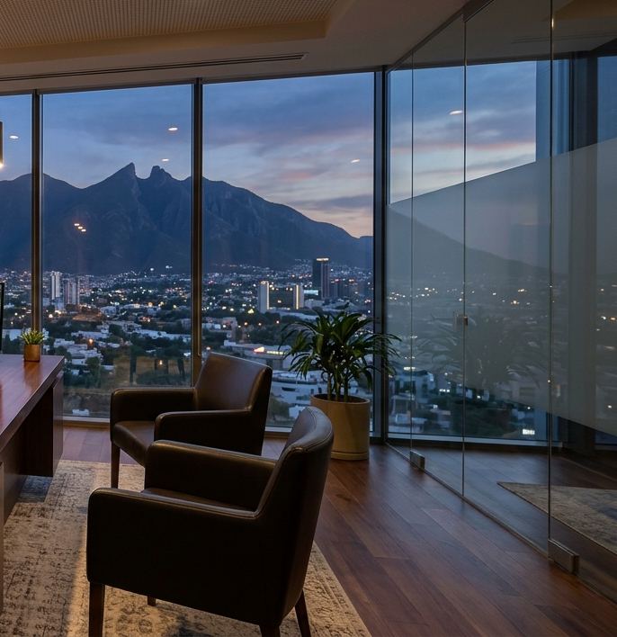 Oficina con vista al Cerro de la Silla en Monterrey